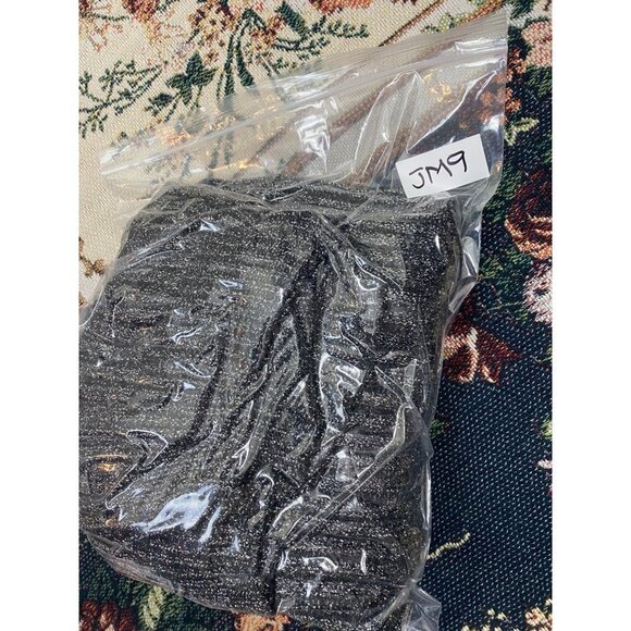 Vtg ADRIENNE VITTADINI LAMBSWOOL Sweater CARDIGAN WOMENS sz MEDIUM GRAY metallic - Picture 4 of 11